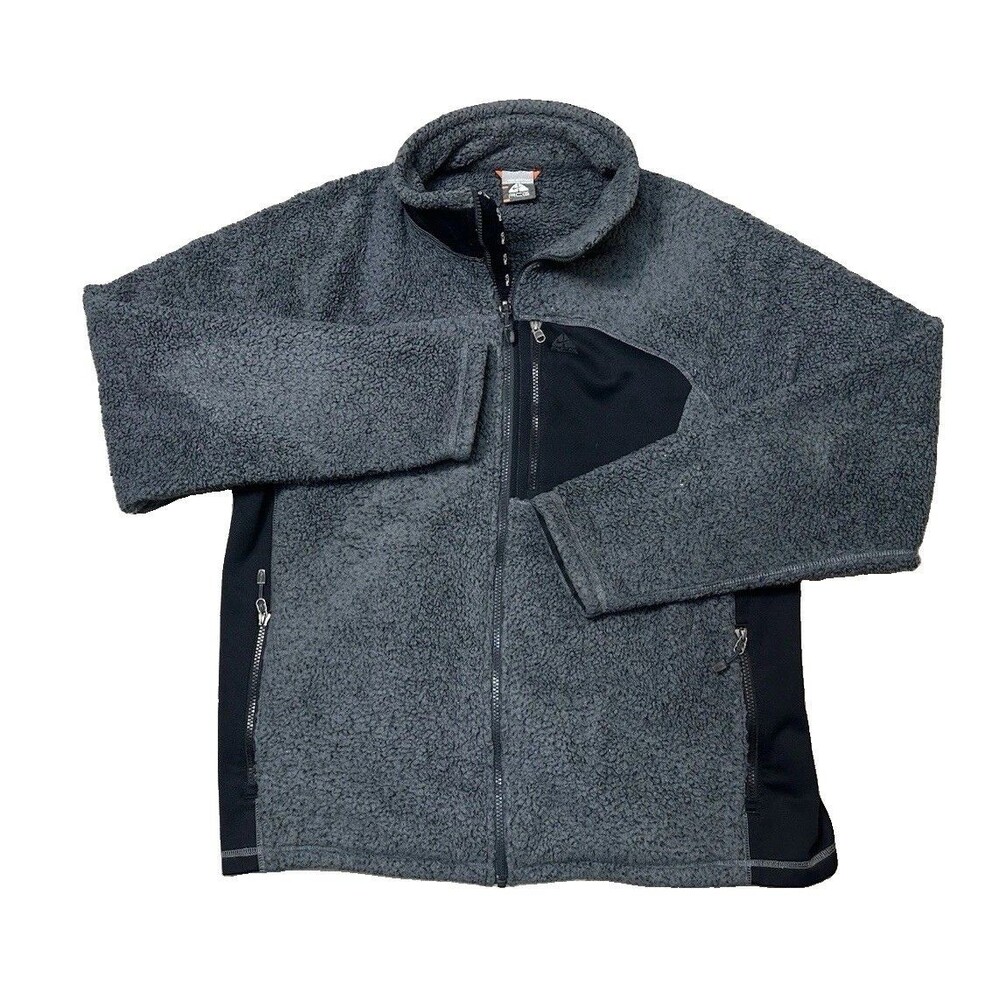 Vintage Nike ACG Jacket Mens Large Gray Deep Pile Sherpa Fleece Full Zip Gorp